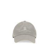 Casquette en coton gris Brunello Cucinelli (chapeau de baseball)