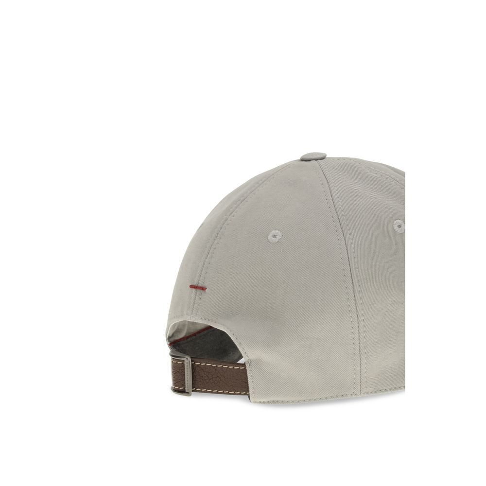 Casquette en coton gris Brunello Cucinelli (chapeau de baseball)