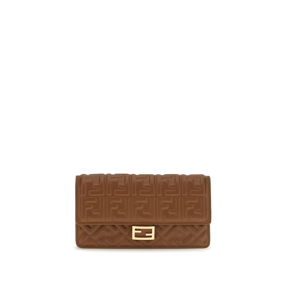 Portefeuille Fendi Bos Taurus en cuir de veau marron