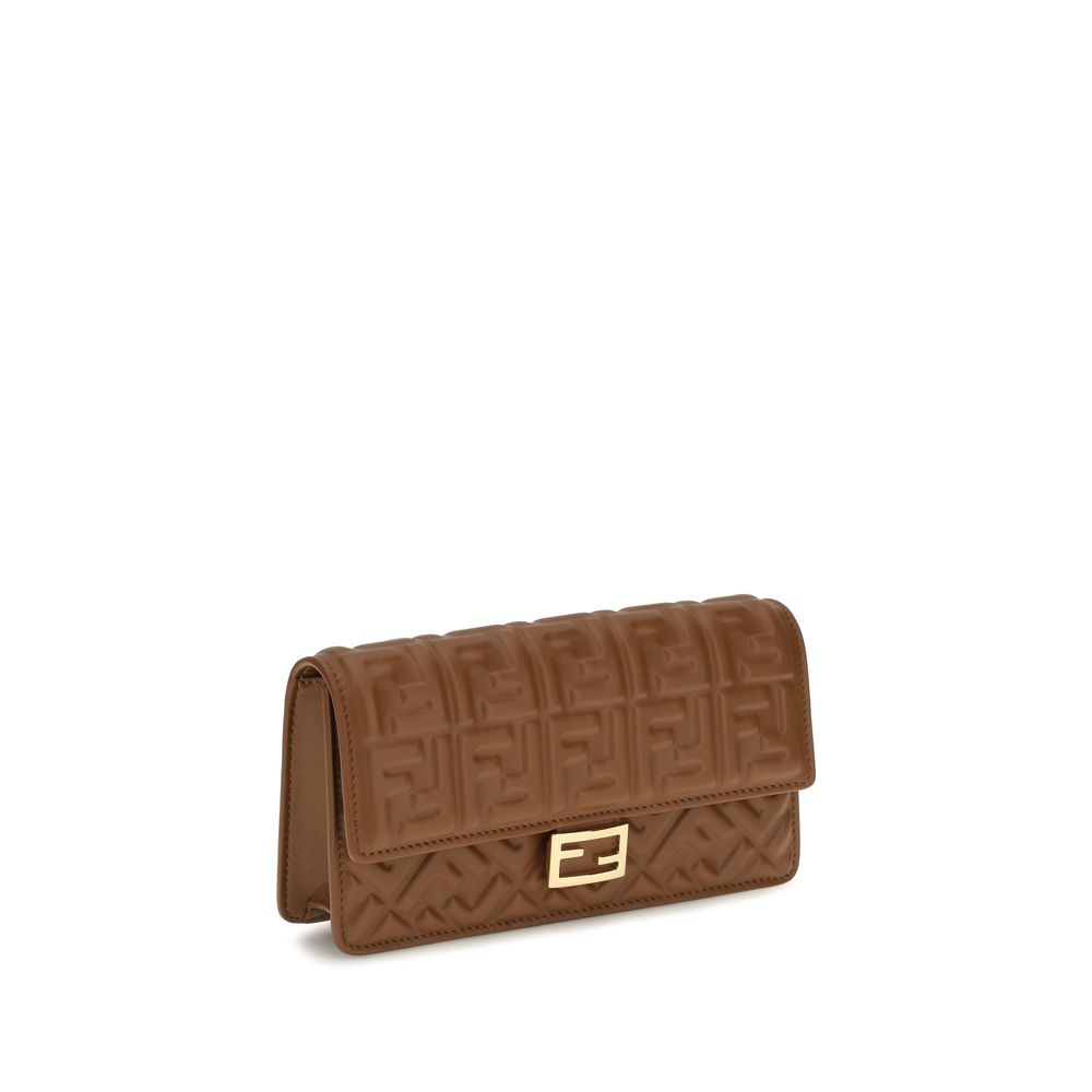 Portefeuille Fendi Bos Taurus en cuir de veau marron