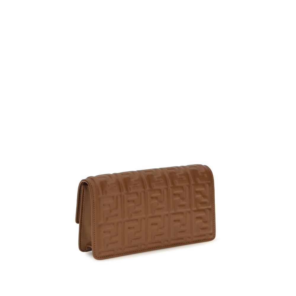 Portefeuille Fendi Bos Taurus en cuir de veau marron