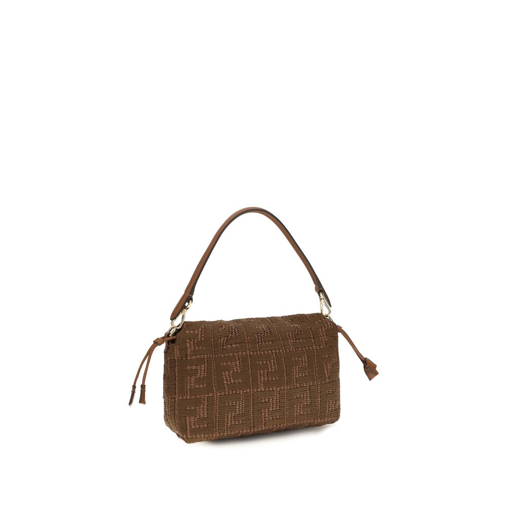 Sac à bandoulière Fendi en raphia marron