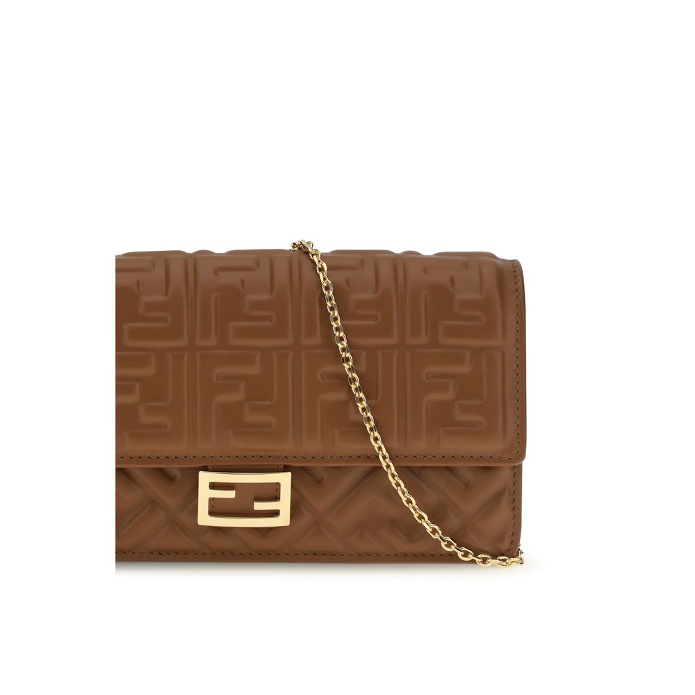 Portefeuille Fendi Bos Taurus en cuir de veau marron