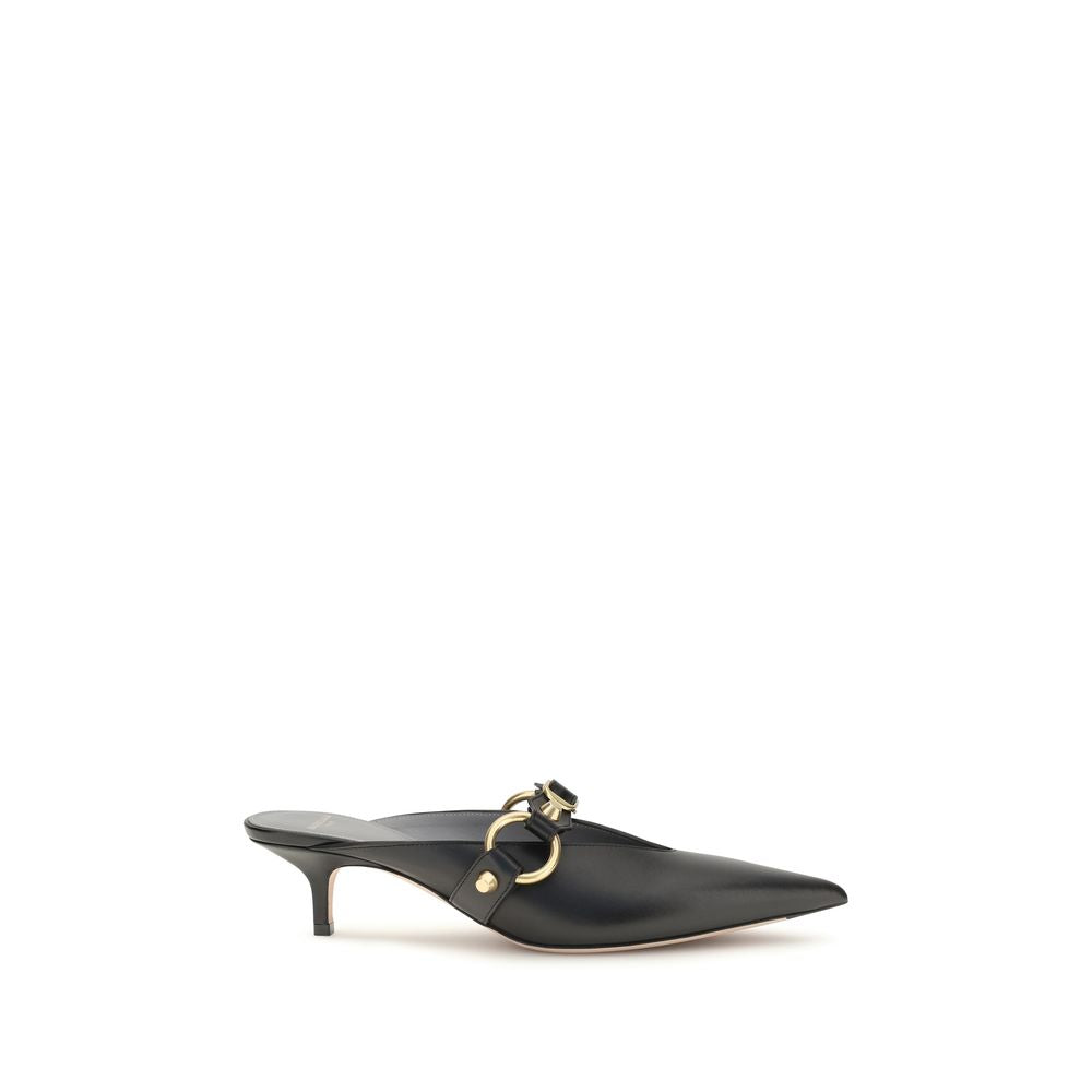 Mules Balenciaga noires en cuir de veau Bos Taurus