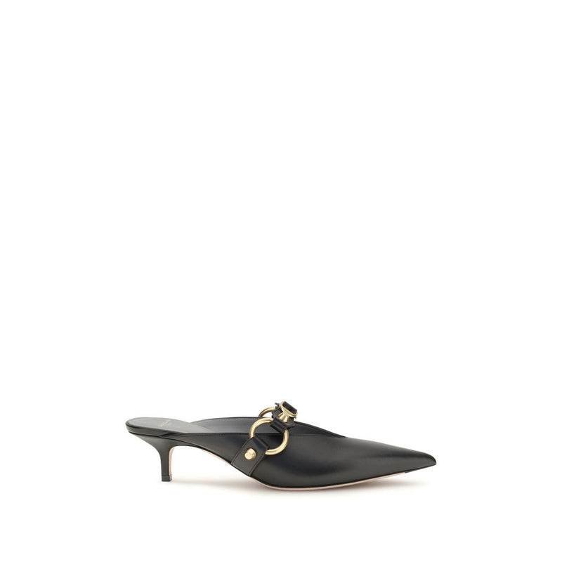 Mules Balenciaga noires en cuir de veau Bos Taurus