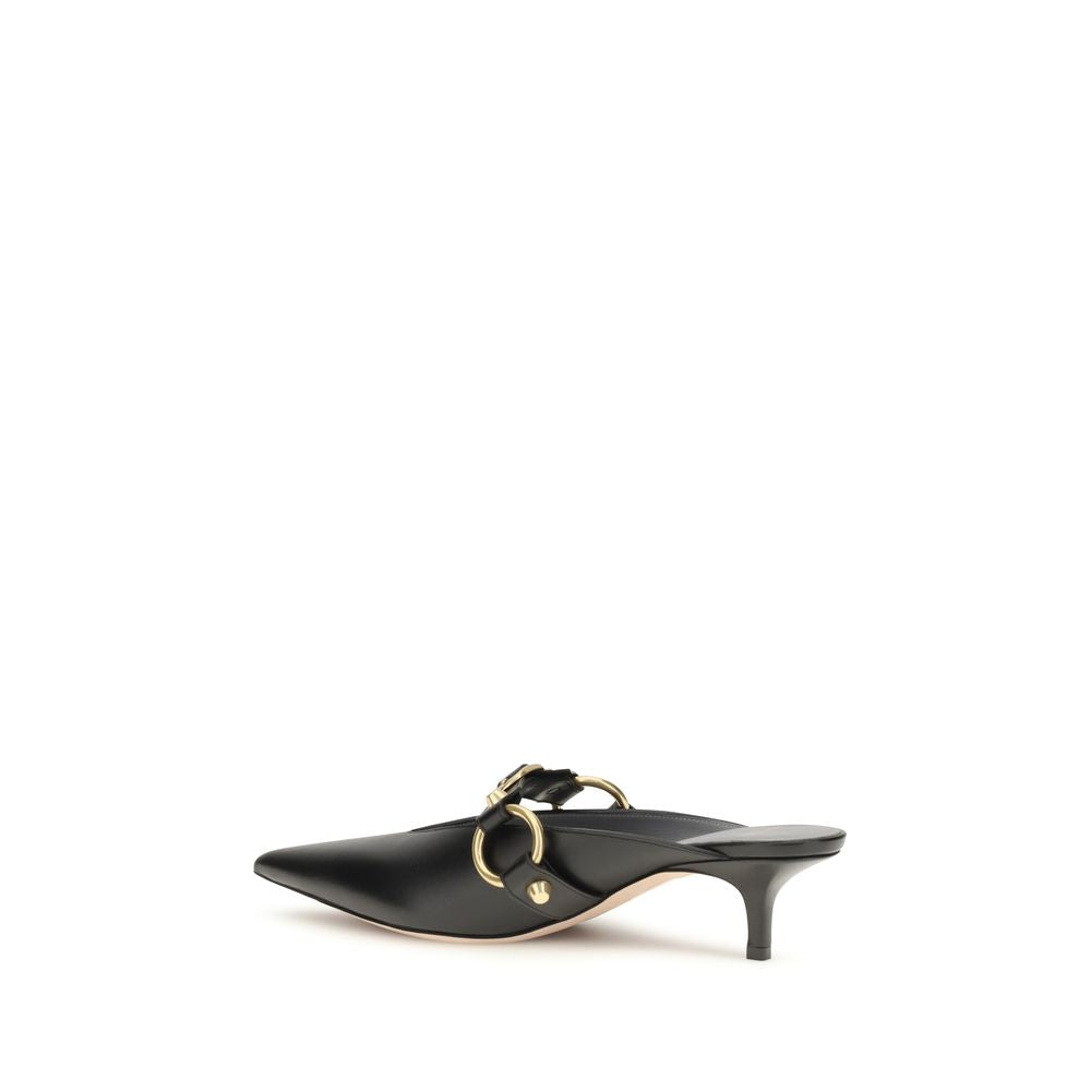 Mules Balenciaga noires en cuir de veau Bos Taurus