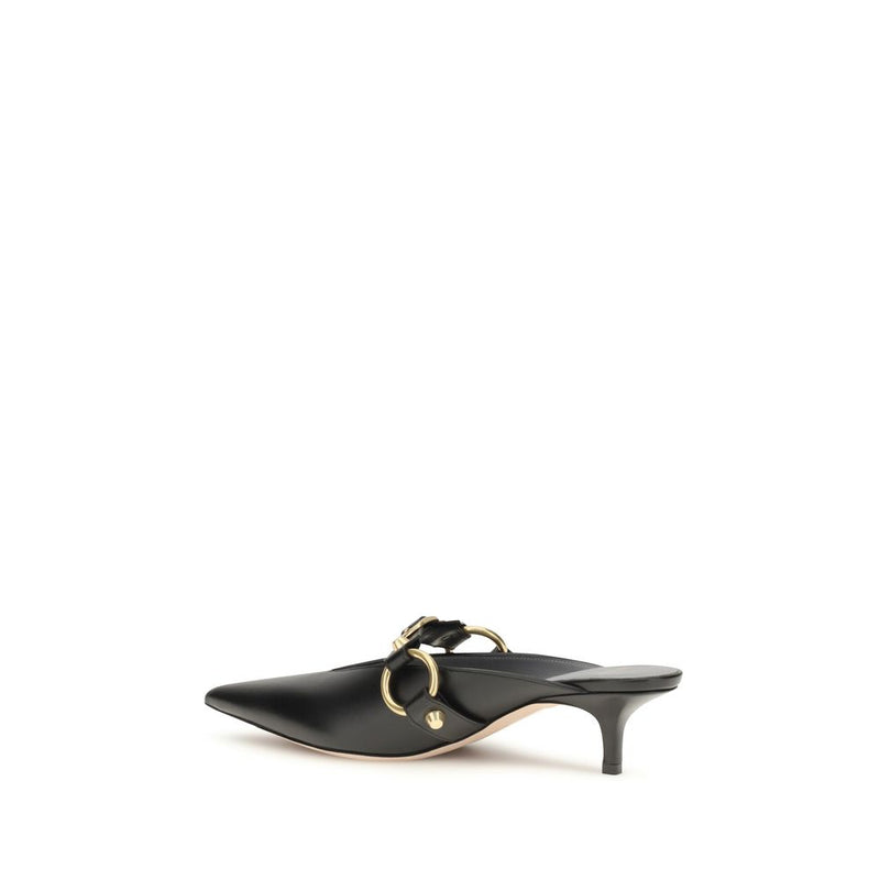 Mules Balenciaga noires en cuir de veau Bos Taurus