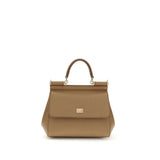 Sac à main Dolce & Gabbana en cuir de veau beige Bos Taurus