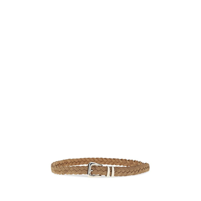 Brunello Cucinelli Beige Calf Leather Bos Taurus Regular Belt
