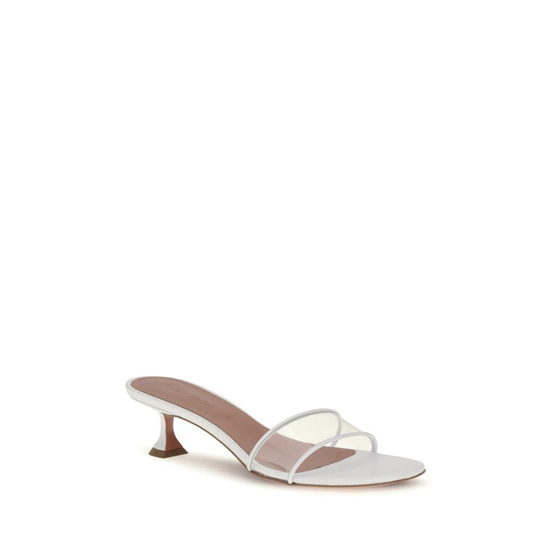 Amina Muaddi Andreea White PVC Sandals for Women