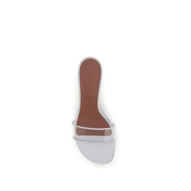 Amina Muaddi Andreea White PVC Sandals for Women