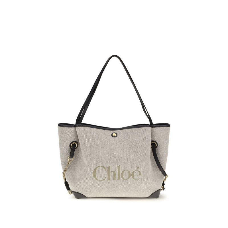 Chloé Gray Cotton Clover Tote Bag