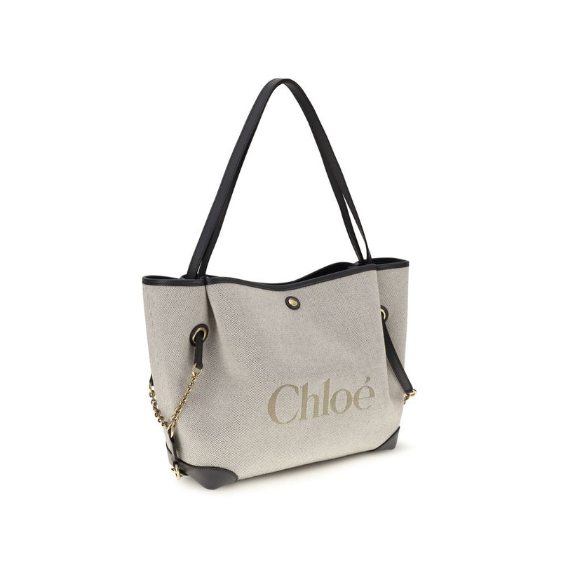Chloé Gray Cotton Clover Tote Bag