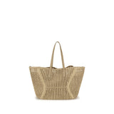 Brunello Cucinelli Beige Raffia Shoulder Bag