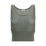 Brunello Cucinelli Bicolor Cotton Tank Top for Women
