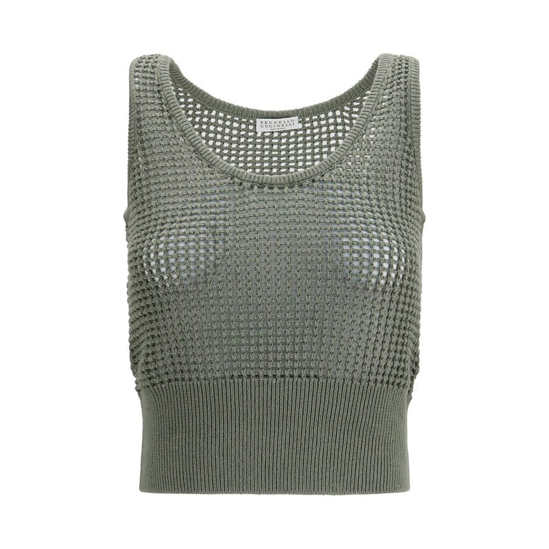Brunello Cucinelli Bicolor Cotton Tank Top - Elegance Redefined