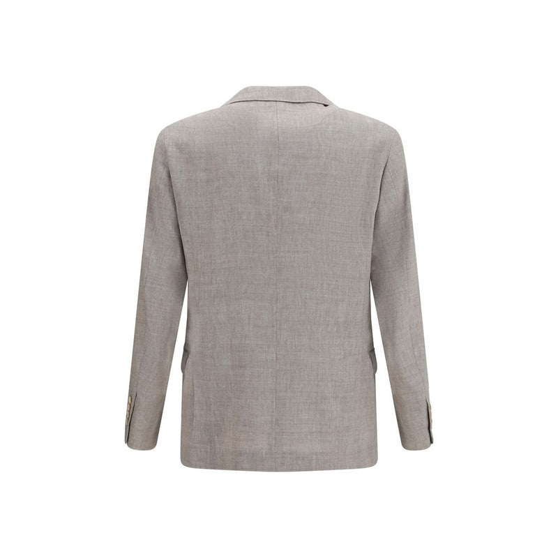 Veste longue en lin beige Brunello Cucinelli