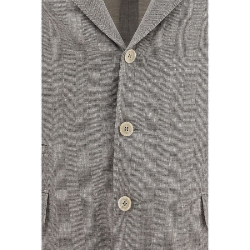 Veste longue en lin beige Brunello Cucinelli