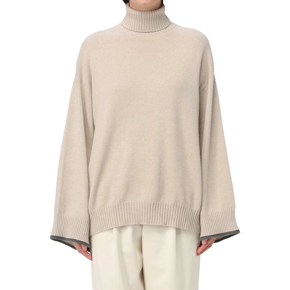 Col roulé Brunello Cucinelli en cachemire beige