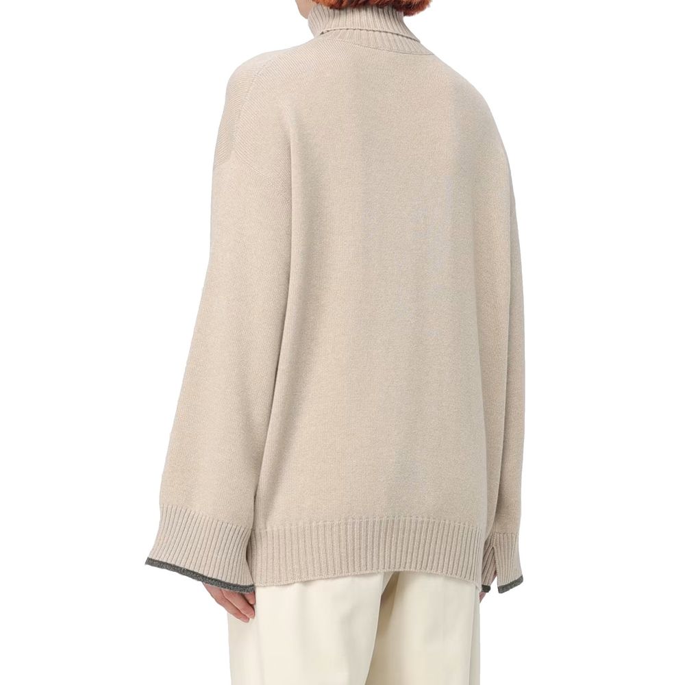 Col roulé Brunello Cucinelli en cachemire beige