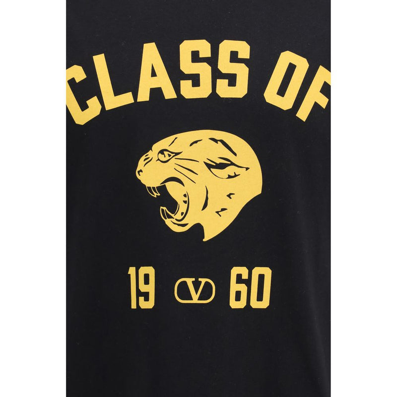 Valentino Black Panther Print Cotton T-Shirt