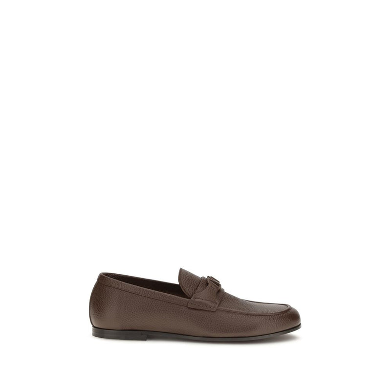 Mocassins à enfiler Valentino Garavani en cuir de cerf marron