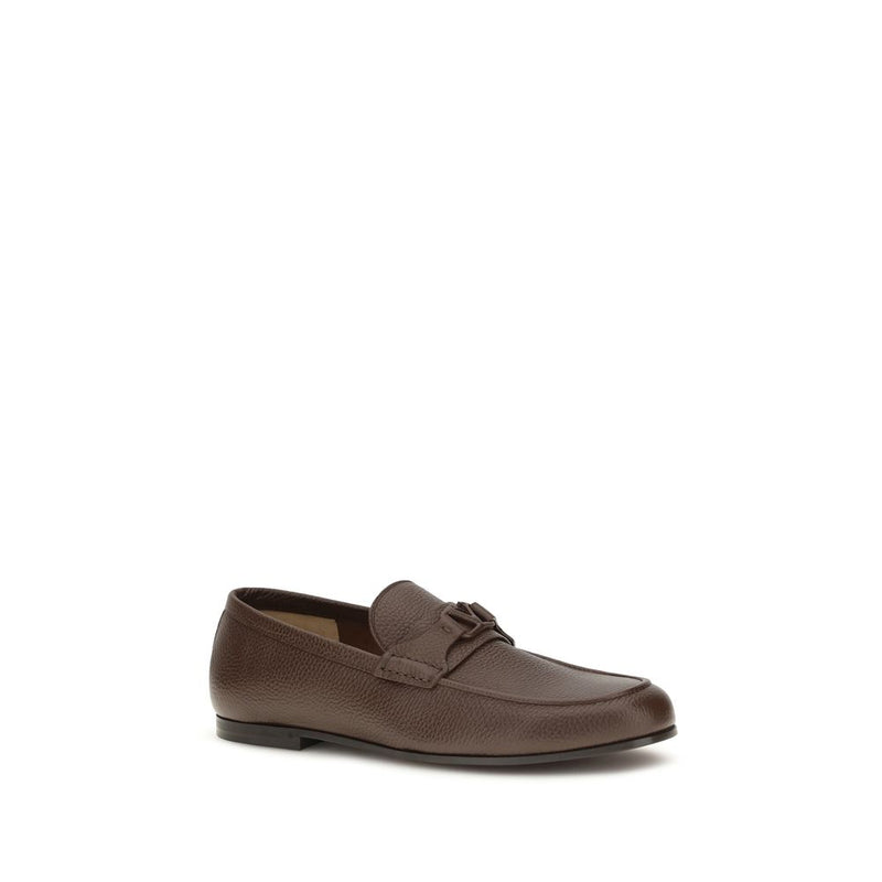 Mocassins à enfiler Valentino Garavani en cuir de cerf marron