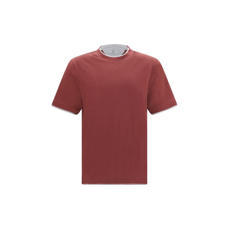 Brunello Cucinelli T-shirt en coton bordeaux