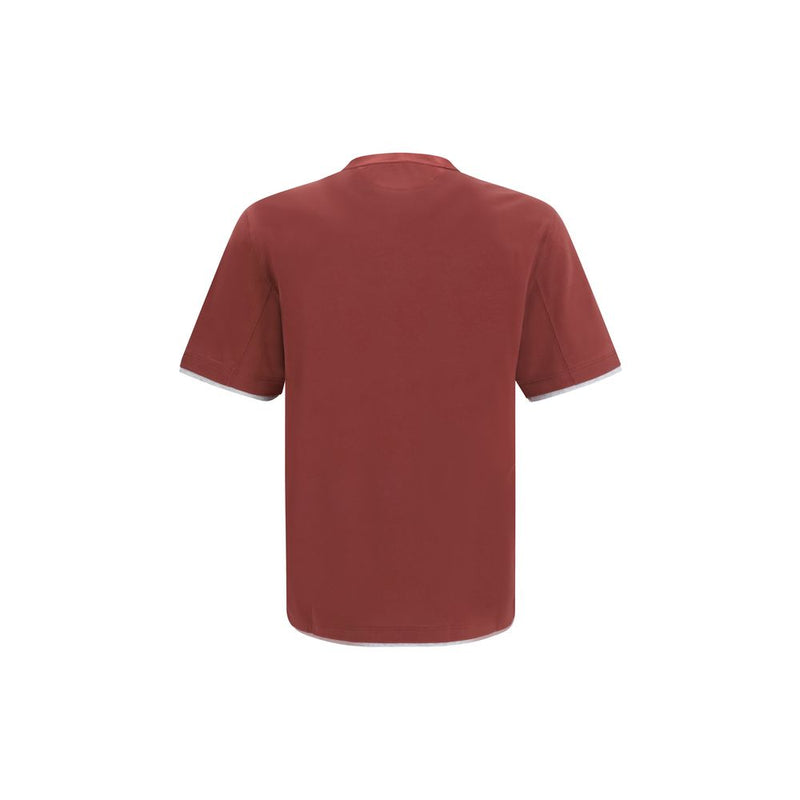 Brunello Cucinelli T-shirt en coton bordeaux