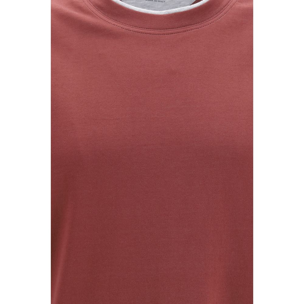 Brunello Cucinelli T-shirt en coton bordeaux