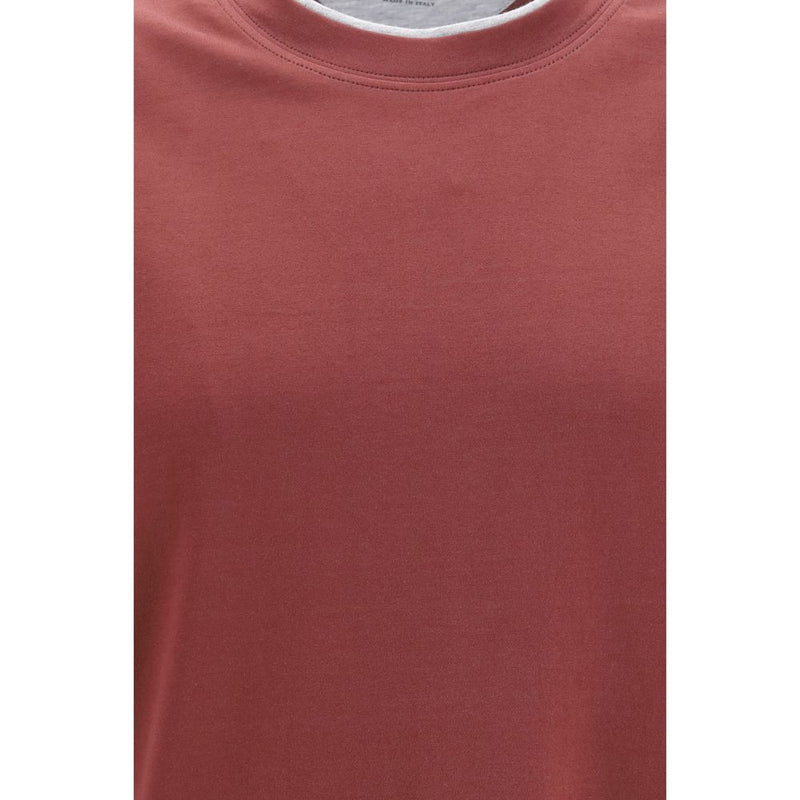 Brunello Cucinelli T-shirt en coton bordeaux