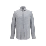 Chemise en soie bleue Brunello Cucinelli