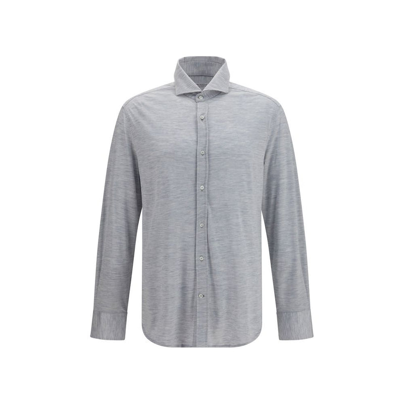 Chemise en soie bleue Brunello Cucinelli