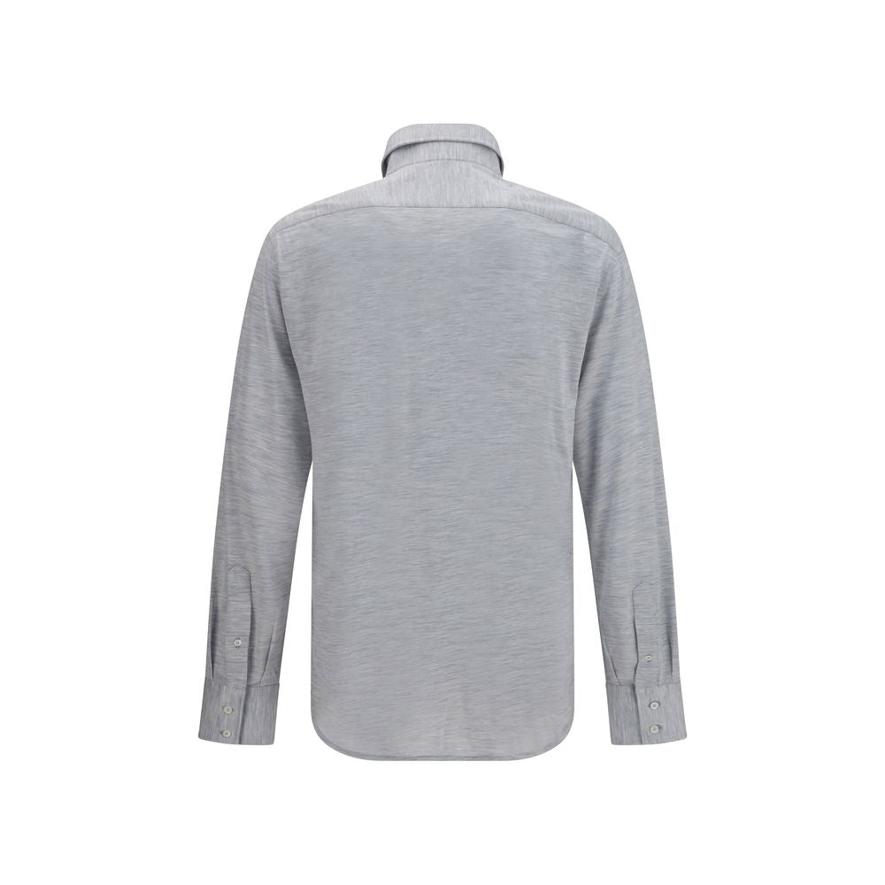 Chemise en soie bleue Brunello Cucinelli