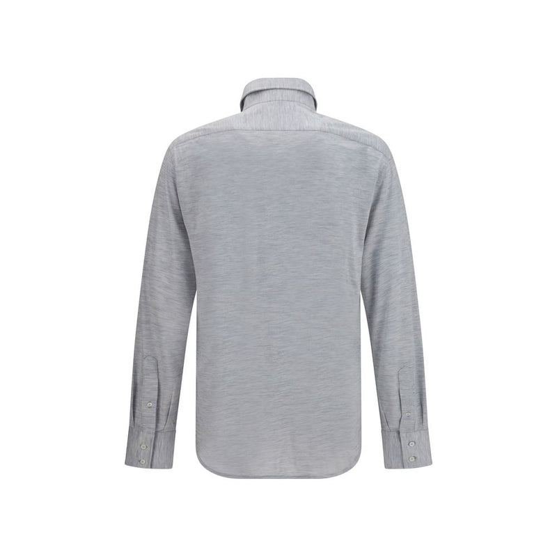 Chemise en soie bleue Brunello Cucinelli