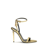 Tom Ford Gold Lambskin Stiletto Heel Sandals for Women