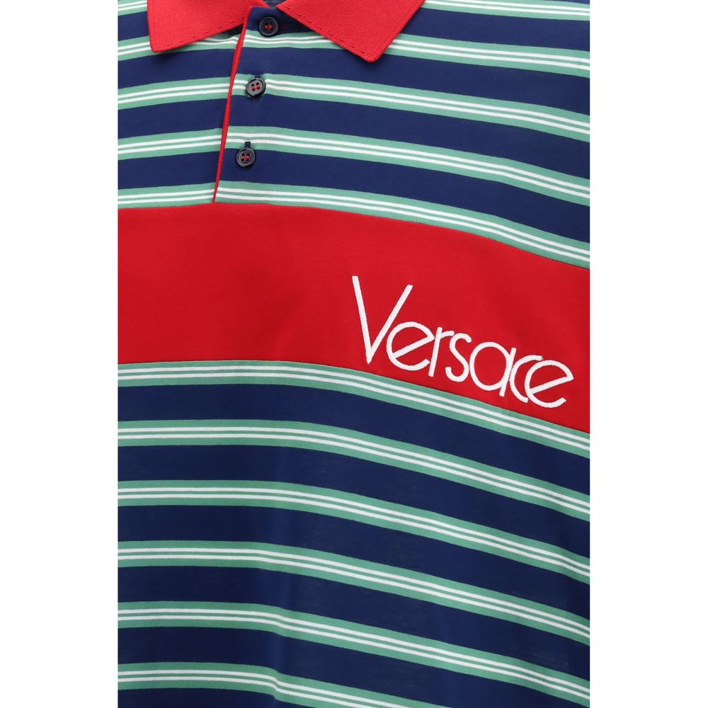 Polo Versace en coton multicolore