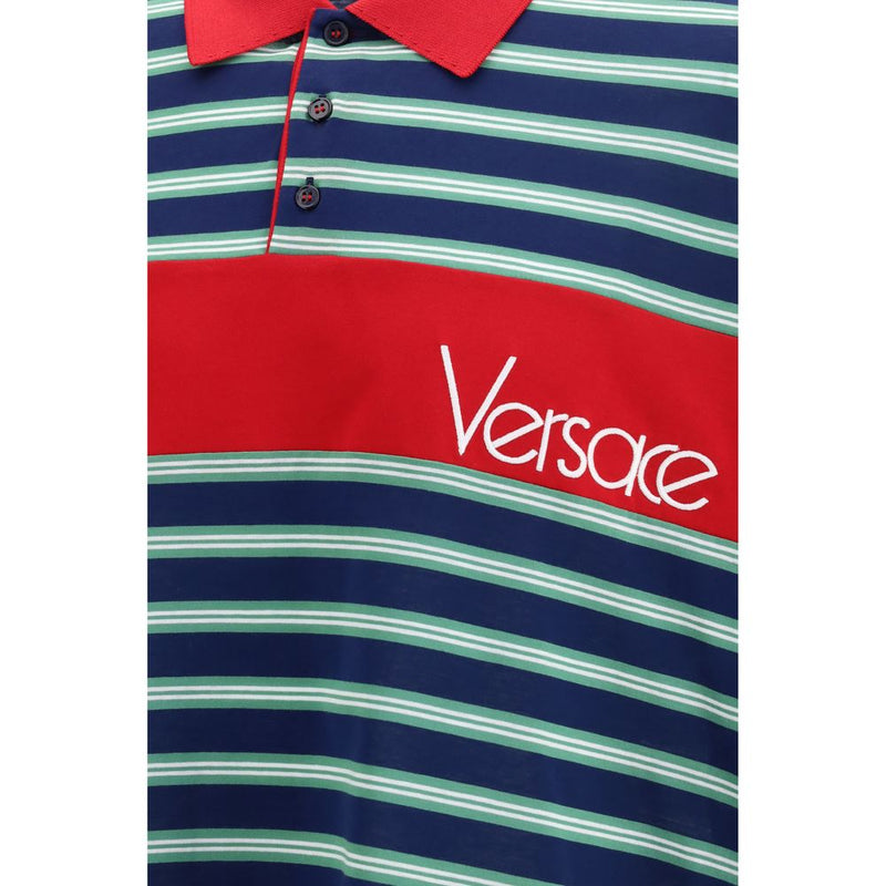 Polo Versace en coton multicolore