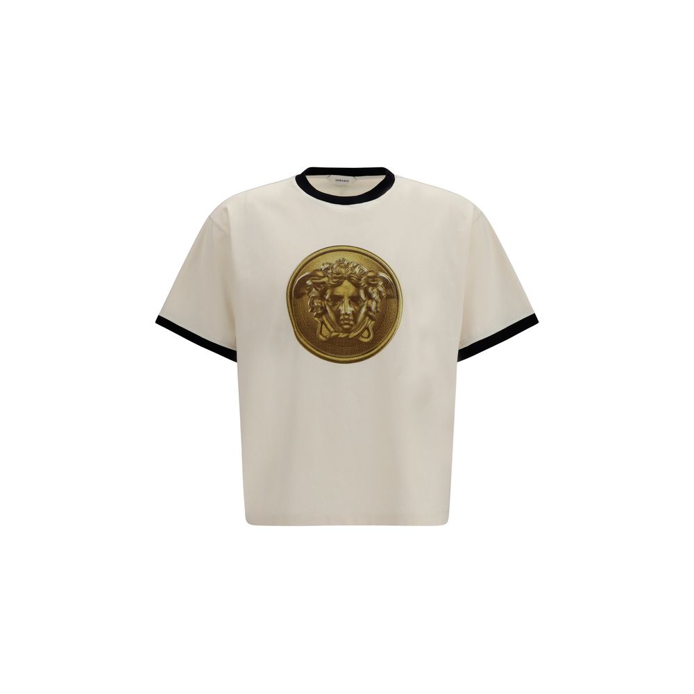 T-shirt en coton beige Versace
