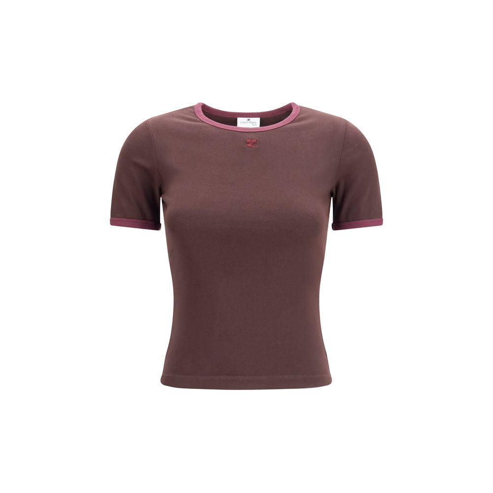 T-shirt Courrèges en coton marron