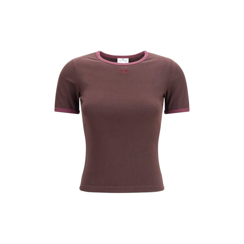 T-shirt Courrèges en coton marron
