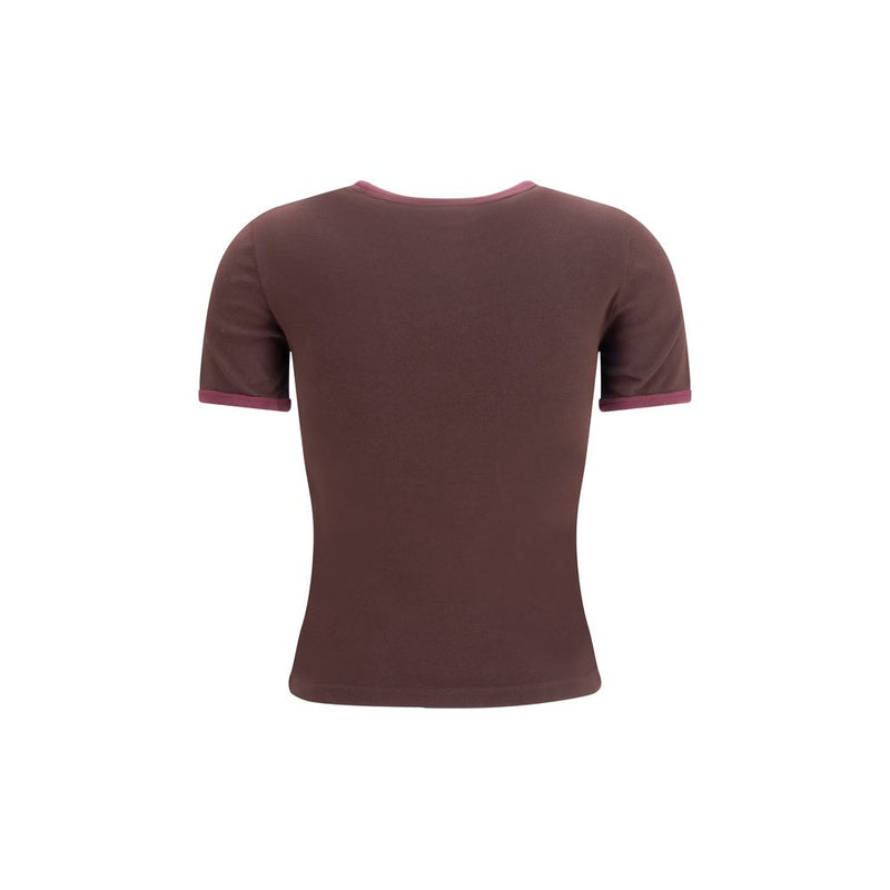 T-shirt Courrèges en coton marron
