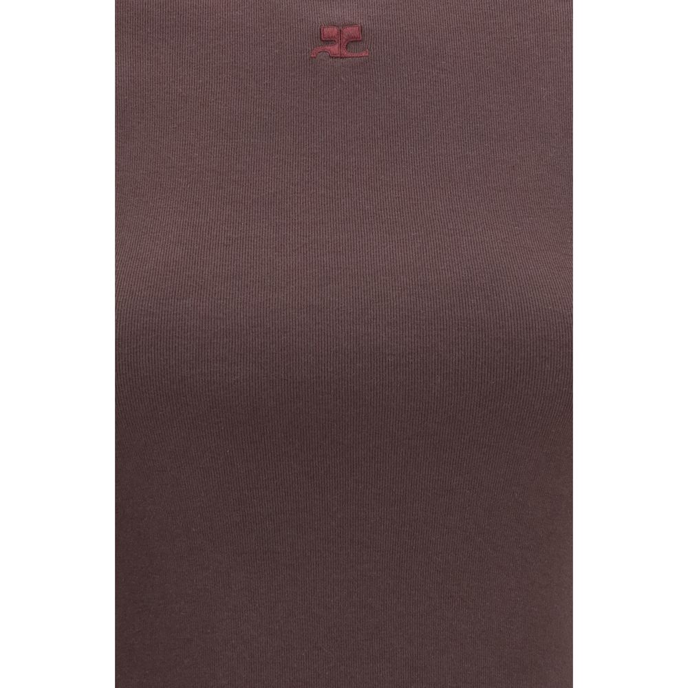 T-shirt Courrèges en coton marron