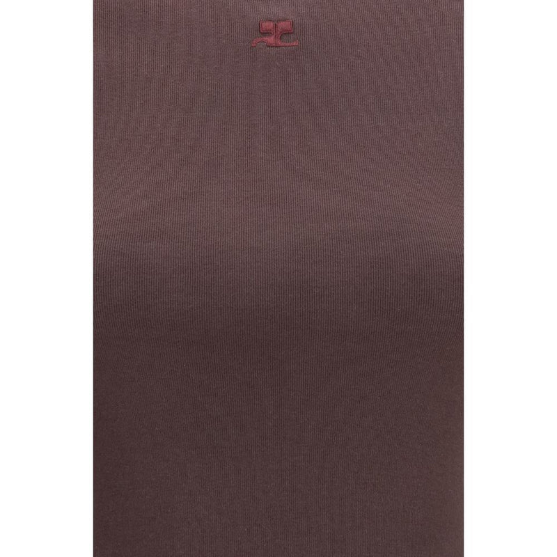 T-shirt Courrèges en coton marron