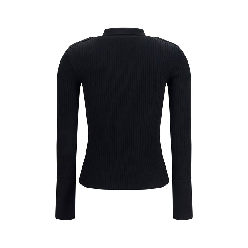 Courrèges Black Viscose Polo Shirt - Elegant and Contemporary