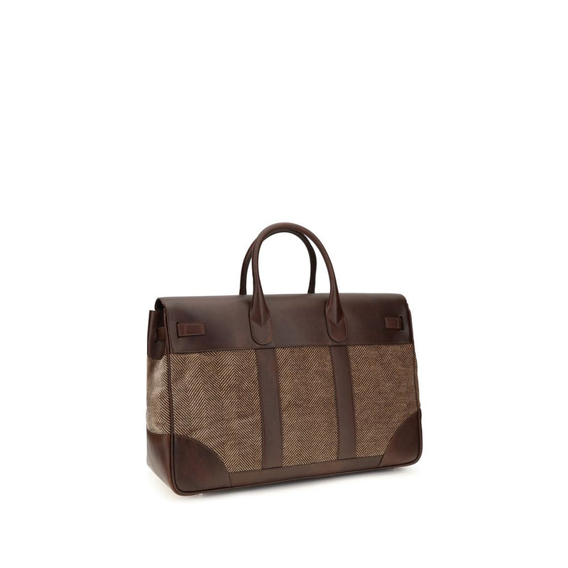 Brunello Cucinelli, cuir de veau marron, Bos Taurus, bagages et voyages