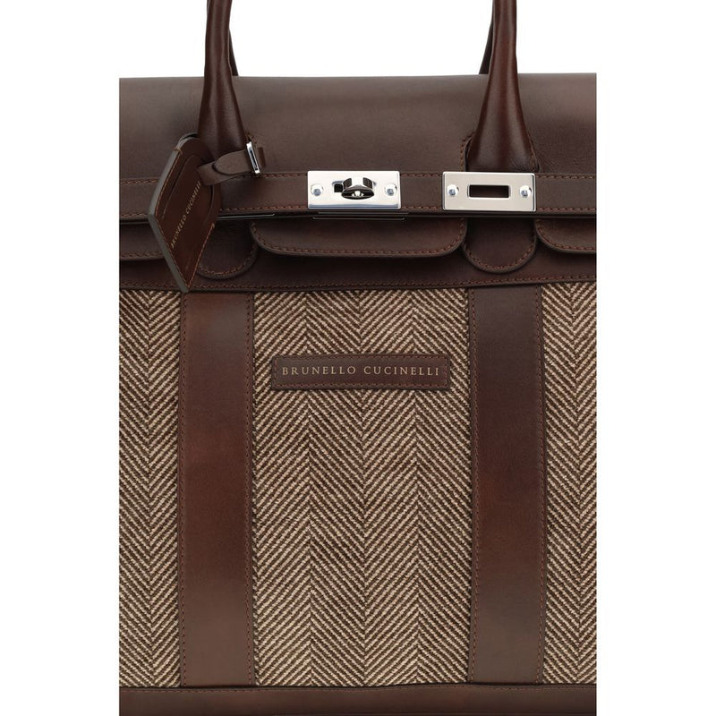 Brunello Cucinelli, cuir de veau marron, Bos Taurus, bagages et voyages