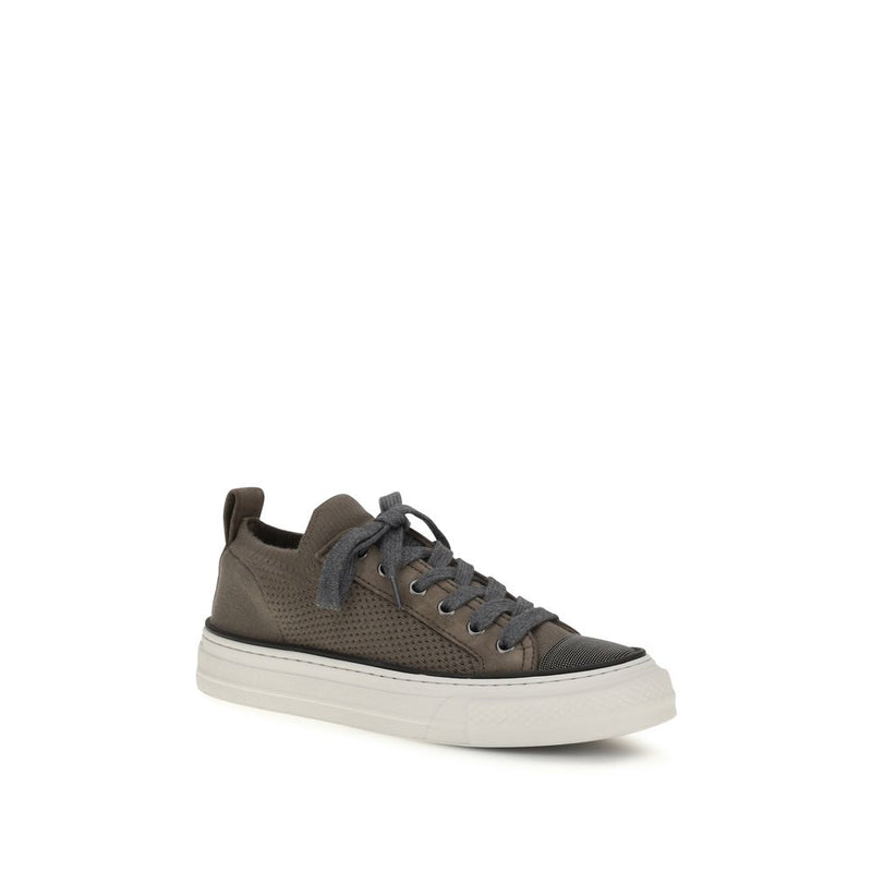 Brunello Cucinelli Brown Cotton Low Top Sneakers for Women