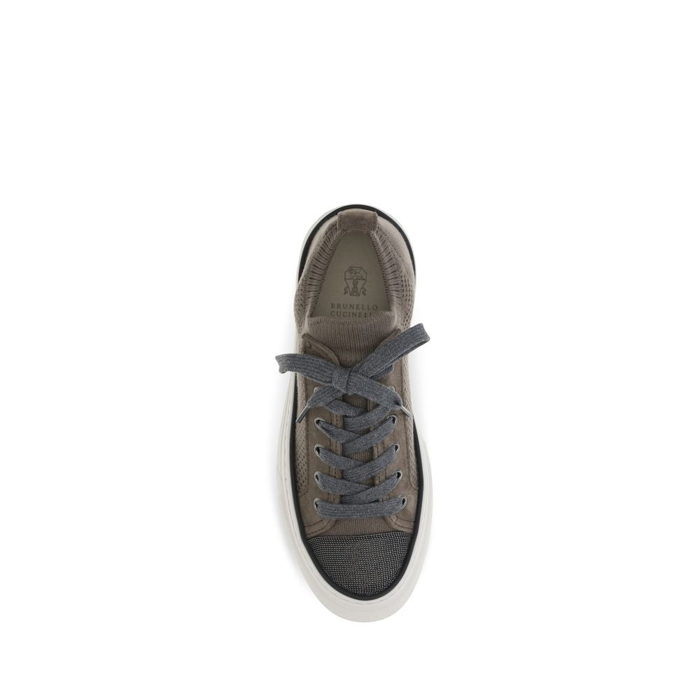 Brunello Cucinelli Brown Cotton Low Top Sneakers for Women