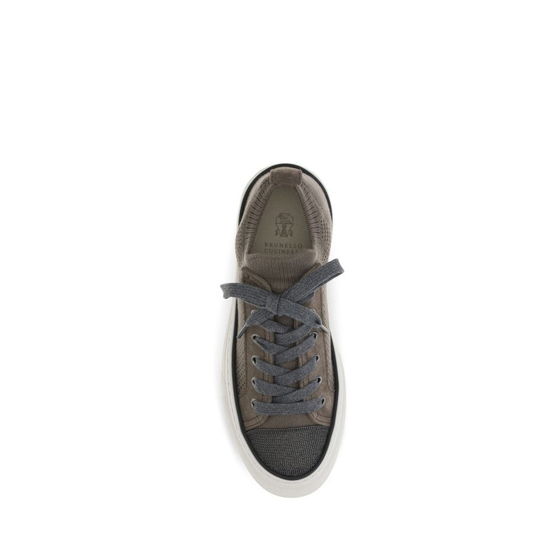 Brunello Cucinelli Brown Cotton Low Top Sneakers for Women